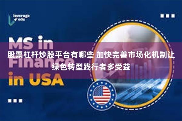股票杠杆炒股平台有哪些 加快完善市场化机制让绿色转型践行者多受益