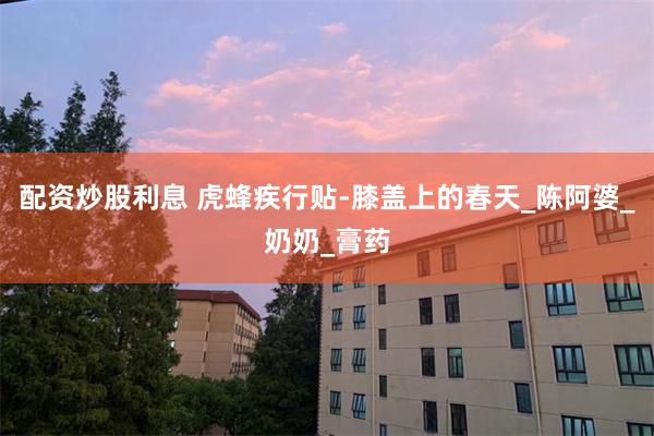 配资炒股利息 虎蜂疾行贴-膝盖上的春天_陈阿婆_奶奶_膏药