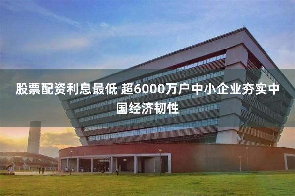 股票配资利息最低 超6000万户中小企业夯实中国经济韧性