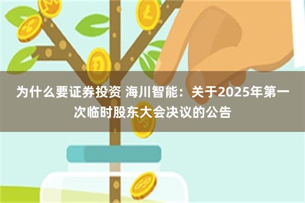 为什么要证券投资 海川智能：关于2025年第一次临时股东大会决议的公告