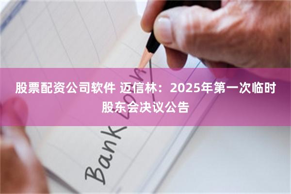 股票配资公司软件 迈信林：2025年第一次临时股东会决议公告